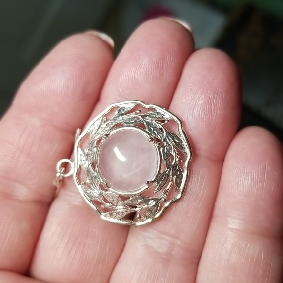 Sweet Sterling Silver Earrings. Wire hangers. Stone is Pink. - Picture 4 of 4